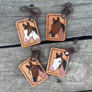 Bay Roan Horse Keychain