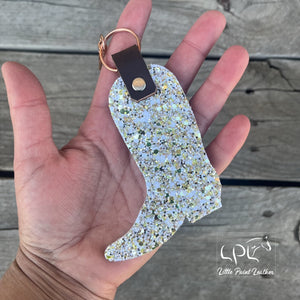 Glitter Cowboy Boot Keychain