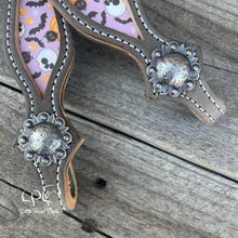 Load image into Gallery viewer, Grey Purple Halloween One Ear Headstall
