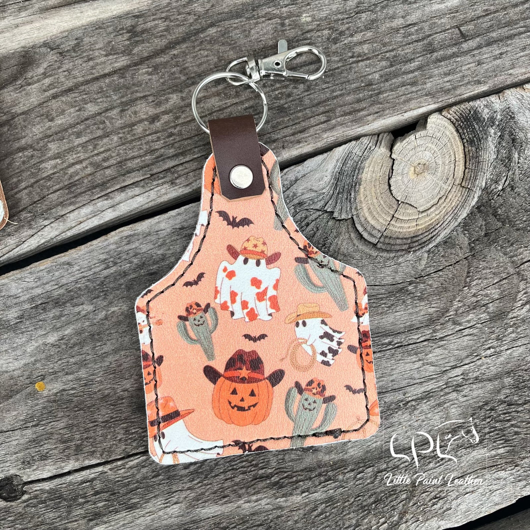 Halloween Cow Tag Keychain