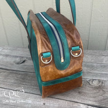 Load image into Gallery viewer, Distressed Teal Overnight Bag
