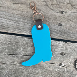 Colorful Leather Cowboy Boot Keychain