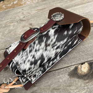 Black/White Cowhide Bottle Holder