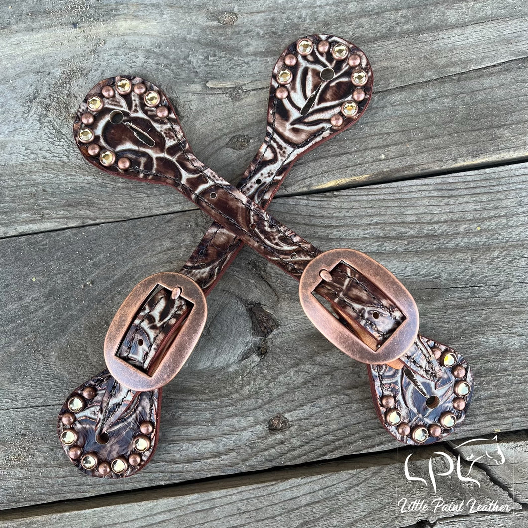 Brown Floral Spur Straps