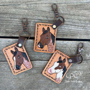 Bay Roan Horse Keychain