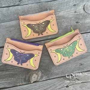 Moth Tooled Coin Pouch Wallet