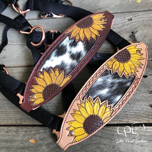 HBH11 - Skirting Leather Painted Tooled Bronc Halter