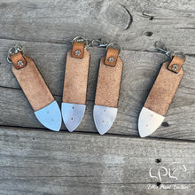 Load image into Gallery viewer, Tooled Belt Tip Keychains
