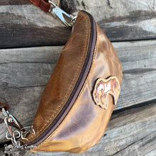 Load image into Gallery viewer, Distressed Leather Fanny Pack- Rearing Paint Horse
