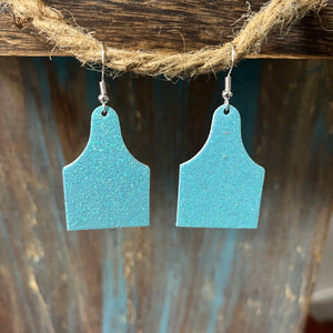 Glitter Leather Earrings (Multiple Colors)