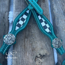 Load image into Gallery viewer, Teal Checkered Tack Set
