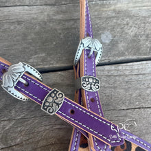 Load image into Gallery viewer, Purple Leopard Print Headstall
