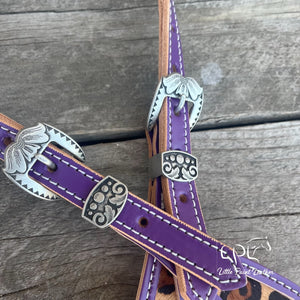 Purple Leopard Print Headstall