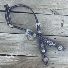 Load image into Gallery viewer, Dark Purple Skeleton One Ear Headstall
