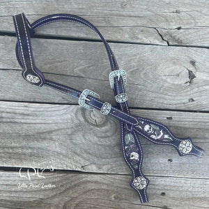 Dark Purple Skeleton One Ear Headstall
