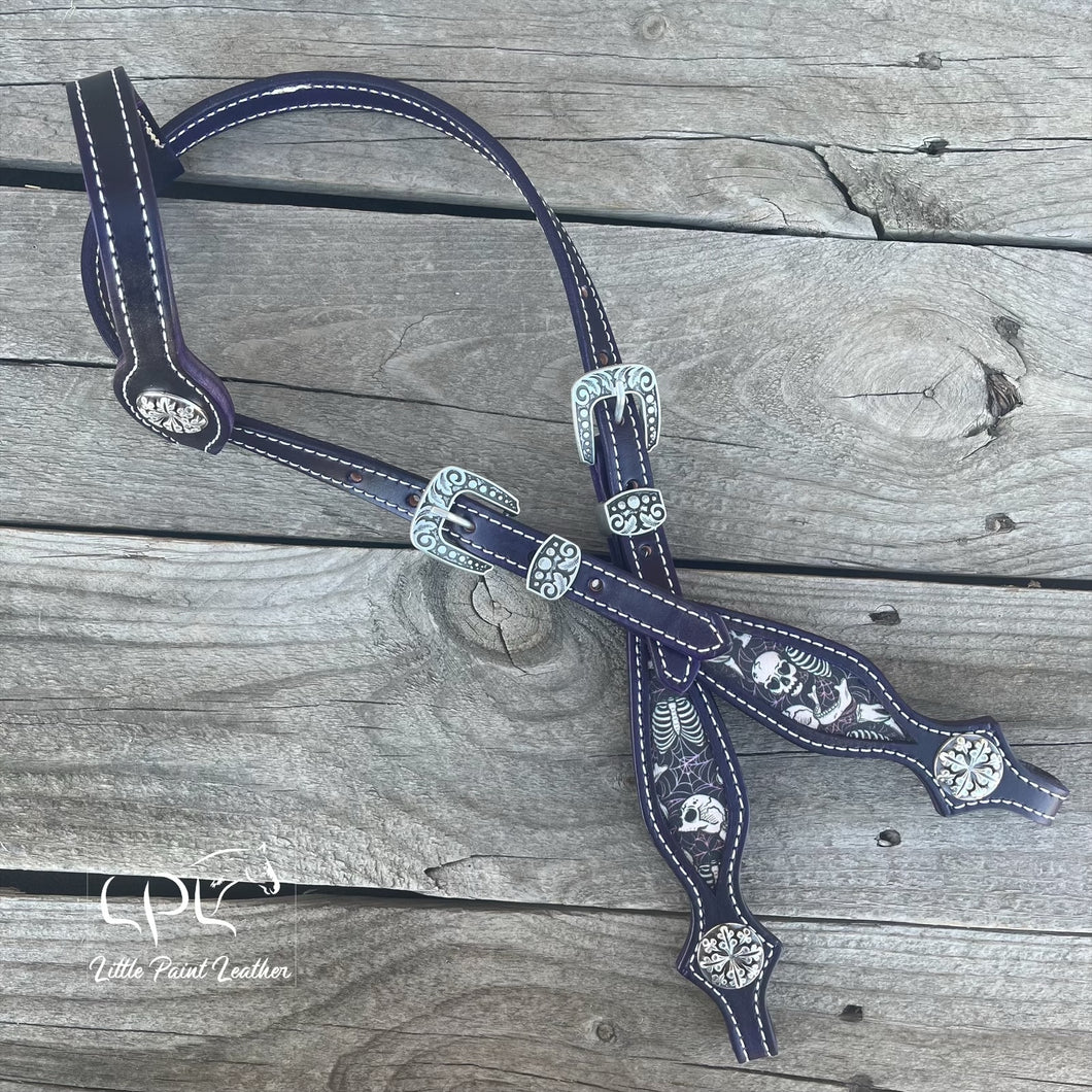 Dark Purple Skeleton One Ear Headstall