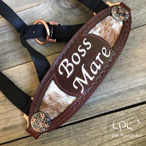 Saying Cowhide Inlay Halter