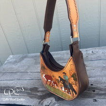 Load image into Gallery viewer, Ranching Cowgirl Half Moon Style Handbag
