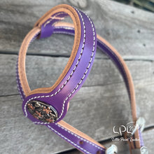 Load image into Gallery viewer, Purple Leopard Print Headstall
