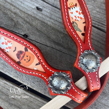 Load image into Gallery viewer, Orange Western Halloween Browband Headstall
