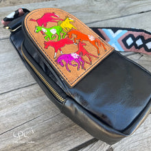 Load image into Gallery viewer, Frolicking Horses Sling/Crossbody Bag- Colorful Horses
