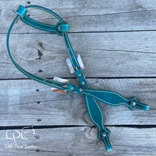 Load image into Gallery viewer, Teal Easter Flowers One Ear Headstall
