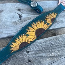 Load image into Gallery viewer, Teal Sunflower Tack Set
