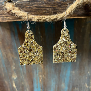 Glitter Leather Earrings (Multiple Colors)