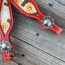 Load image into Gallery viewer, Orange Halloween Cookies One Ear Headstall
