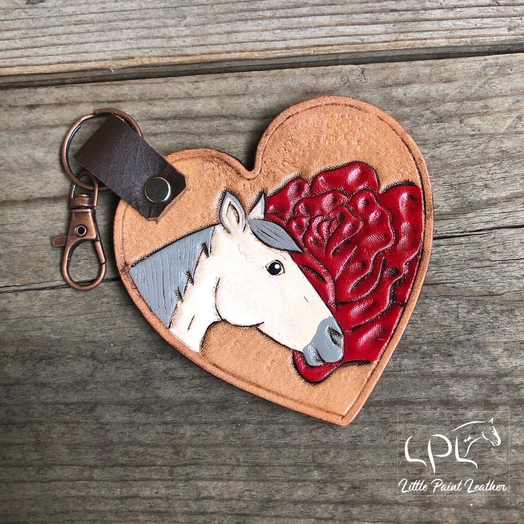 Heart Horse Keychain