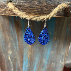 Glitter Leather Earrings (Multiple Colors)