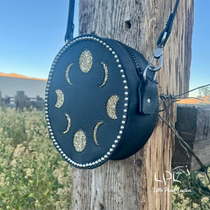 Gold Moon Phase Round Bag **Slight Blemish**