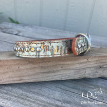 Load image into Gallery viewer, AUCTION 14-18” Driftwood Hide Blingy Dog Collars
