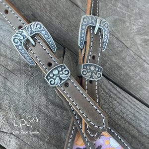 Grey Purple Halloween One Ear Headstall