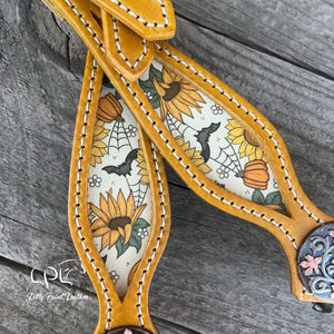 Yellow Spooky Fall One Ear Headstall