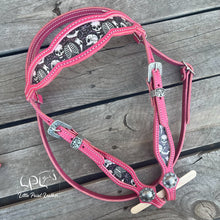 Load image into Gallery viewer, Pink Skeleton Browband Headstall
