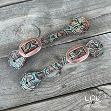 Load image into Gallery viewer, Teal Floral Spur Straps
