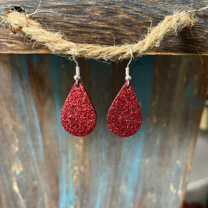 Glitter Leather Earrings (Multiple Colors)