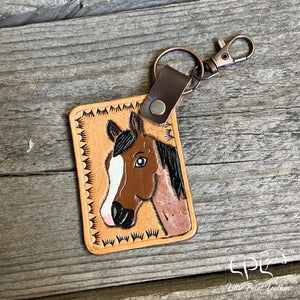 Bay Roan Horse Keychain