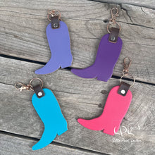 Load image into Gallery viewer, Colorful Leather Cowboy Boot Keychain
