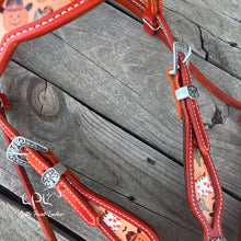 Load image into Gallery viewer, Orange Western Halloween Browband Headstall
