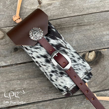 Load image into Gallery viewer, Black/White Cowhide Bottle Holder
