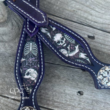Load image into Gallery viewer, Dark Purple Skeleton One Ear Headstall
