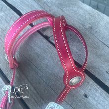 Load image into Gallery viewer, Pink &amp; Red Double Ear Headstall
