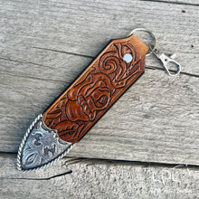 Load image into Gallery viewer, Tooled Belt Tip Keychains

