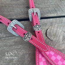 Load image into Gallery viewer, Pink Checkered One Ear Headstall
