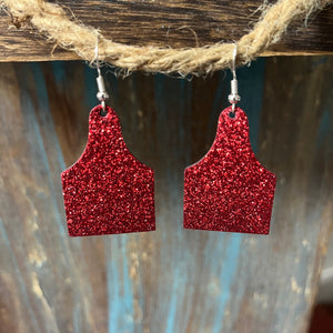 Glitter Leather Earrings (Multiple Colors)