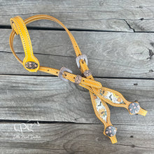 Load image into Gallery viewer, Yellow Spooky Fall One Ear Headstall
