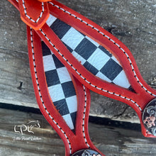 Load image into Gallery viewer, Orange Checkered One Ear Headstall
