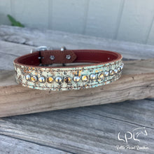 Load image into Gallery viewer, AUCTION 17-21” Driftwood Hide Blingy Dog Collars
